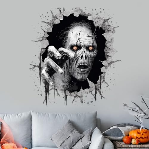 Halloween Ghost 3D Wall Decals - Spooky Removable Ghost Wall Stickers for Halloween Party Decorations