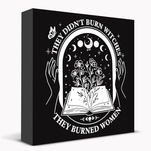 Halloween Wooden Sign - Gothic Witchy Feminist Celestial Decor for Home & Office