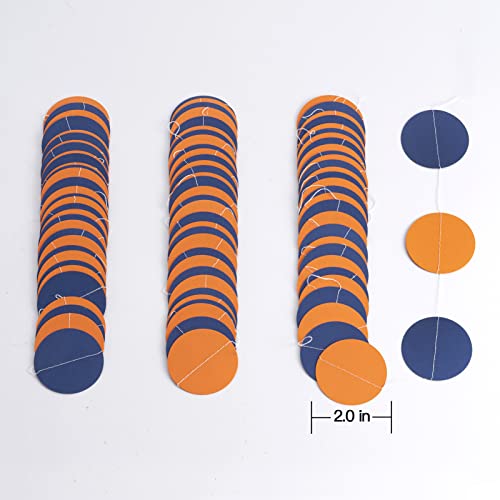 Orange and Blue Paper Garland Party Decorations Circle Dot Backdrop 30 Feet
