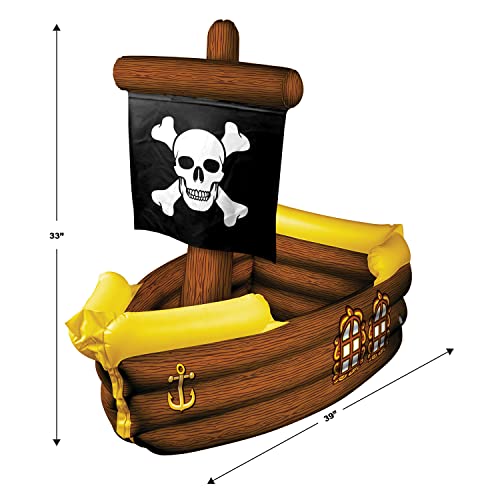 Pirate Ship Inflatable Treasure Chest Coolers - 2 Pack, 72 Can Capacity