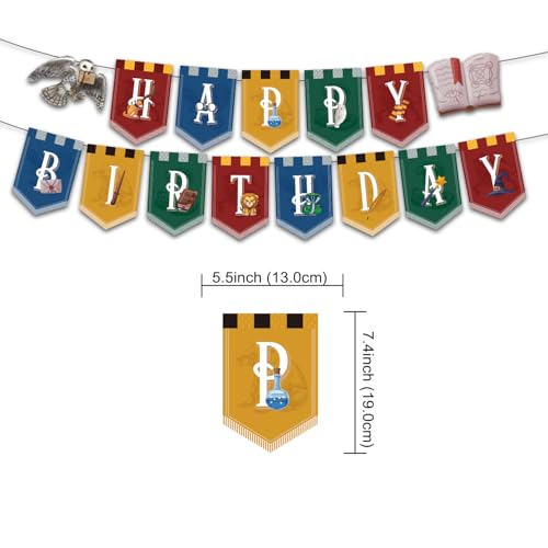 Magical Birthday Party Decorations Set with Banner Balloons Cake Toppers for Kids & Halloween