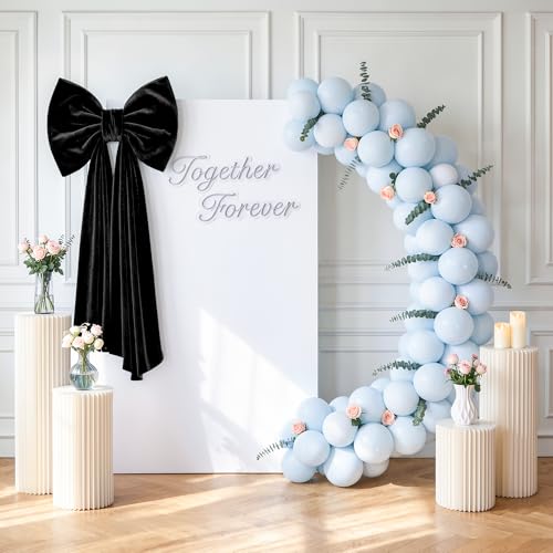 Black Velvet Christmas Bow - Large 52x16 Inch Holiday & Wedding Decor