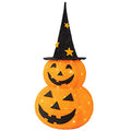 3 Ft Collapsible Pumpkin Man Halloween Decoration with LED Lights & Star Hat