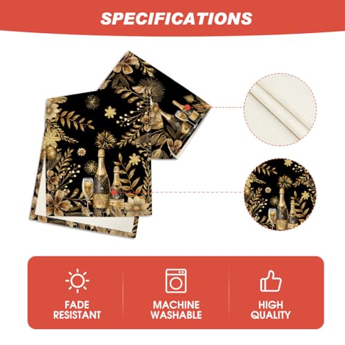 Floral Fireworks Champagne Table Runner - 13x72 Inch for Dining & Party Decor