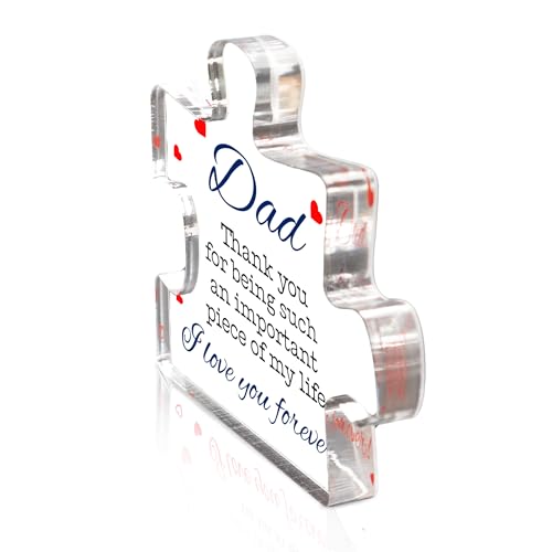 Personalized Dad Puzzle Keepsake Gift - Acrylic Heartfelt Dad Appreciation Gift for Father's Day or Birthday