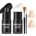 Black & White Face Body Paint Kit with Brushes & Sponges for Halloween Cosplay