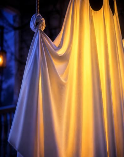 5 Ft Swinging Ghost Outdoor Decor - Halloween Swaying Ghost on a Swing