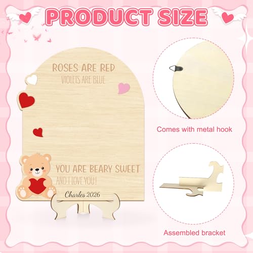 Baby's First Valentine's Day Footprint Art Card - Bear Keepsake Sign