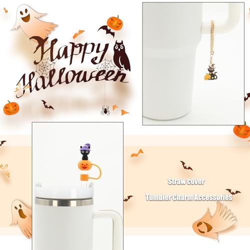 Halloween Series 2 4-Pack Stanley Tumbler Straw Covers & Charm Set - Customizable