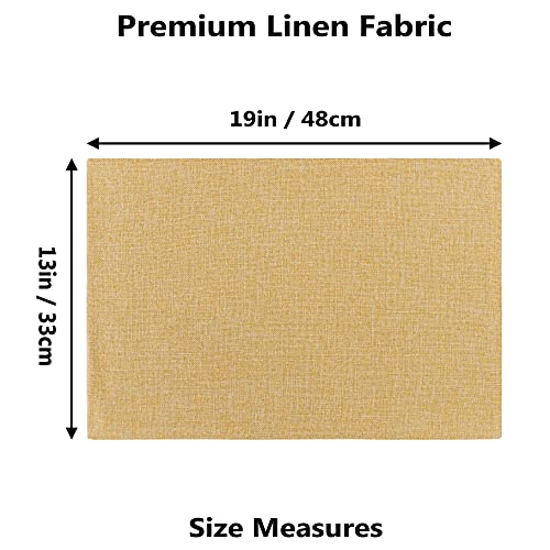 Yellow Linen Placemats Set of 8 - Washable Heat-Resistant Dining Table Mats