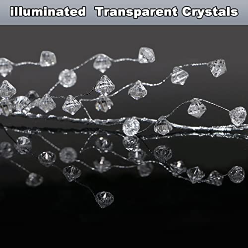 Christmas Garland 20 FT Crystal Diamond Ice Wire with Variations - Indoor Holiday Decor