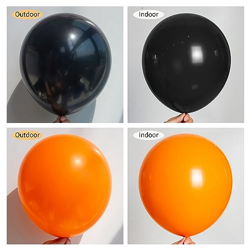 Halloween & Party Balloons Garland Kit - 130pcs Black & Orange, Multi-Size Latex Decor - Variation: Orange & Black