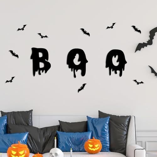 Halloween Wall Stickers Set - 25Pcs Ghost & Bat Decor with Variation Halloween-2