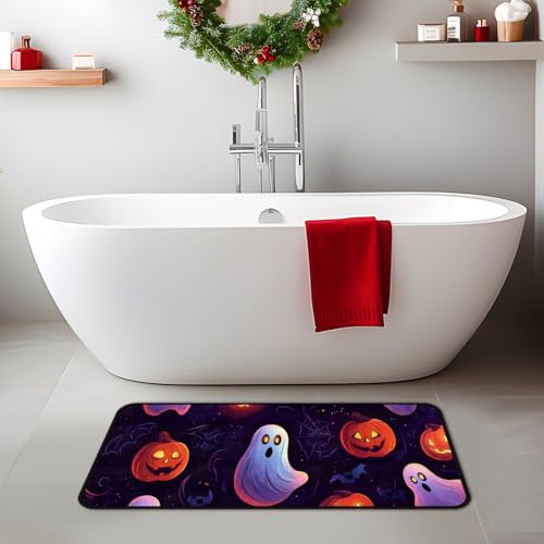 Halloween Pumpkin Kitchen Floor Mat - 17x51 Inch Rug Runner for Laundry, Kitchen & Bathroom - Halloween Variation