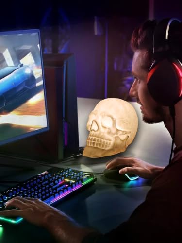Easter Skull Night Light with 9-Color Breathing Mode - Safe Silicone Decorative Lamp