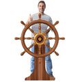 Pirate Ship Wheel Cardboard Standee for Nautical Party Decorations - 4x2.95 ft