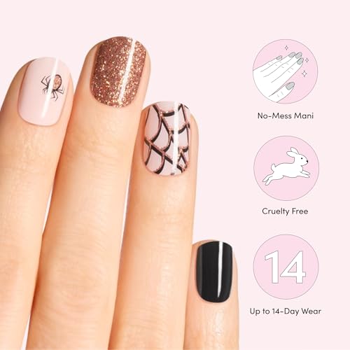 Arachnophobia Nail Strip Set - Long Lasting, Chip Resistant Semi-Cured Gel Manicure