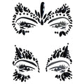 Black Halloween Face Gems Collection 3 - 2 Sheets Resin Glitter Stickers for Face Makeup & Decorations