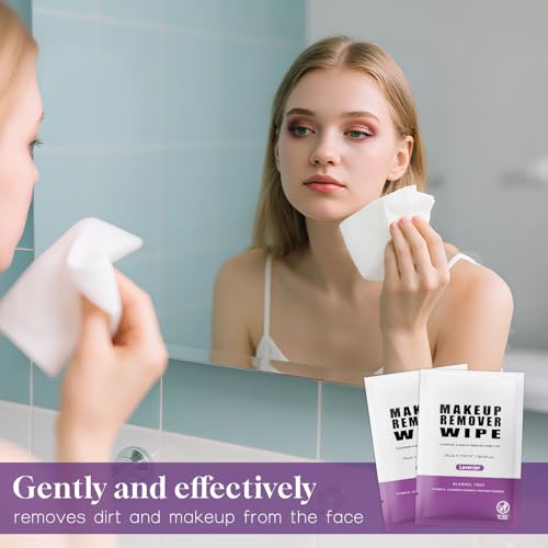 200 Count Makeup Remover Wipes Bulk with Lavender Scent - Individually Wrapped