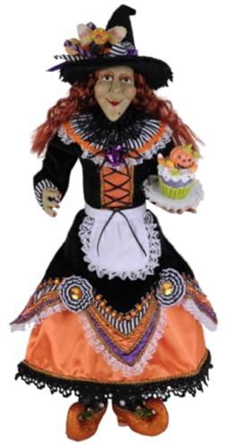 Halloween Witch Figurine 24 Inch Spooky Decor Hand Painted Candy Hat Display