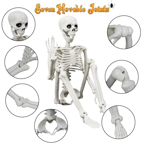 Lighted Human & Dog Skeleton Halloween Decorations 2FT/46LED Outdoor Indoor Spooky Decor