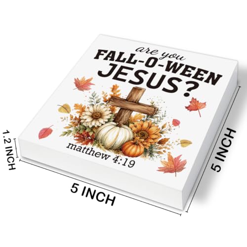 Fall Bible Verse Sign Decor Wood Block Sign - Are You Fall-O-Ween Variation 19