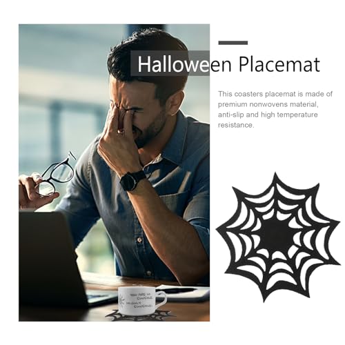 Spider Web Heat Insulation Coasters 10pcs - Decorative Halloween Table Protectors