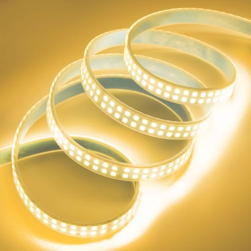 LED Light Strip 16.4ft Waterproof IP67 Dimmable 5054 1200 LEDs for Home & Outdoor Decoration - Warm White 3500K