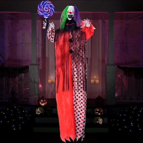 Halloween Animatronic Clown Decoration Outdoor Indoor Sound-Activated Spooky Yard Prop