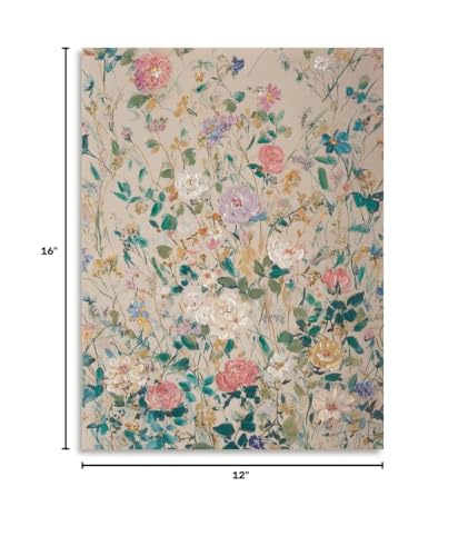 Pink and White Flower Wall Art Canvas - 16 x 12 Inches Wildflower Wall Decor