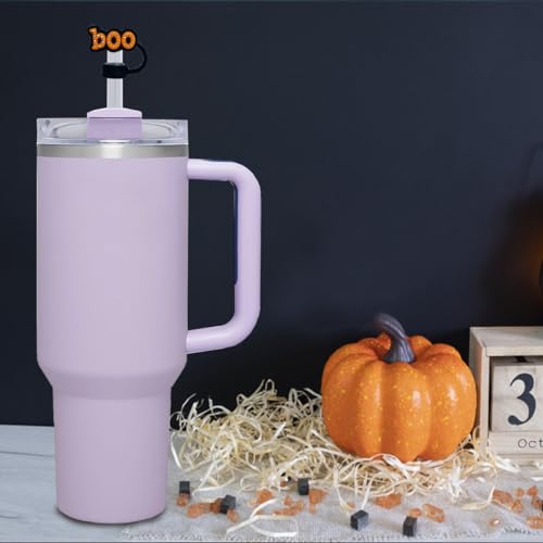 Halloween Silicone Straw Toppers for Stanley 30 & 40 Oz Tumblers - 9 Pack