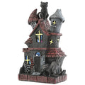 Pre-Lit Haunted House Halloween Decoration with LED Lights - 7 Inches