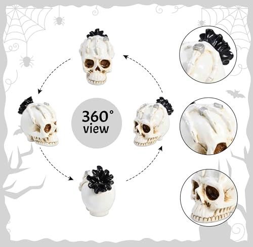 Life Size Halloween Skull Decoration with Skeleton Hand - Gothic Haunted House Decor