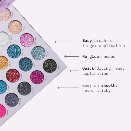 Glitter Eyeshadow Palette - 30 Color Pressed Makeup for Face & Body, No Glue Needed