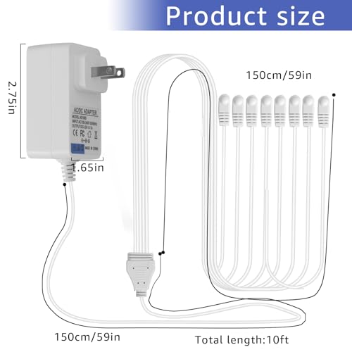 8-Way 4.5V Power Adapter for Lemax Christmas & Halloween Village Lighting