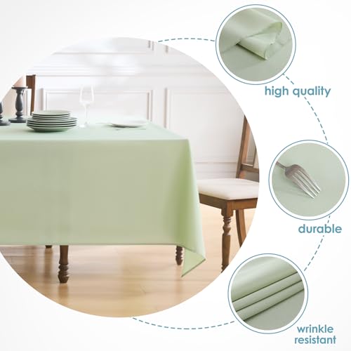 VidaFete 6 Pack Sage Green Rectangle Tablecloth 90x132 Inches for 6ft Tables - Variation: Sagegreen / 132"x90"