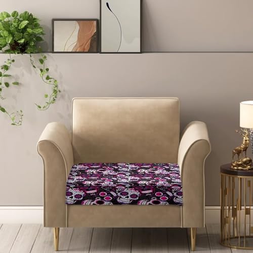 Halloween Purple Skull Sofa Cushion Cover - Medium, Non Slip, Decorative Home Decor