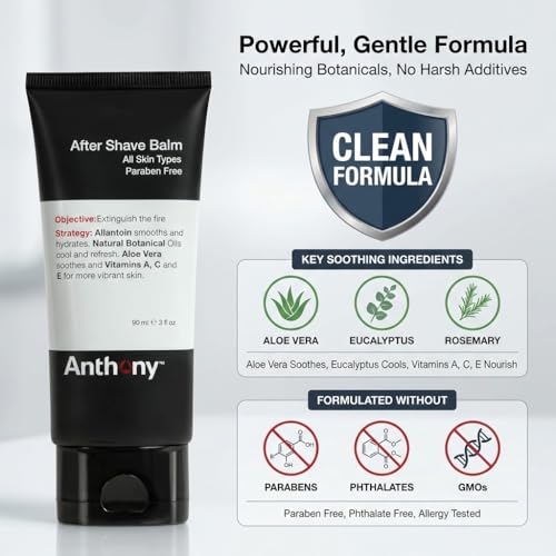 Men's Cooling & Hydrating After Shave Balm with Vitamins Aloe Vera 3 fl oz