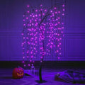 Halloween Willow Tree with Spiders - 7 Feet Purple LED Indoor Outdoor Decor