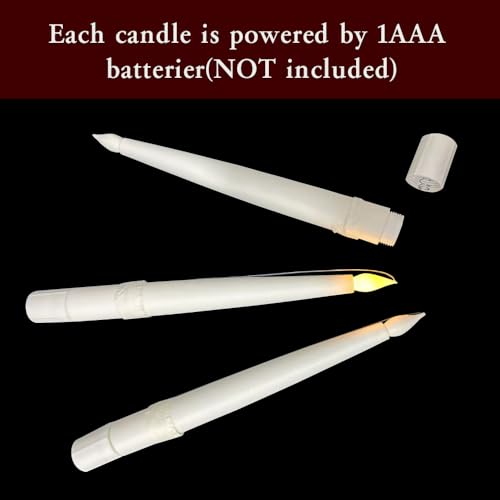 20 Pcs Floating Candles with Remote Wand - Flickering LED Flameless Indoor Decor - White & Remote Control