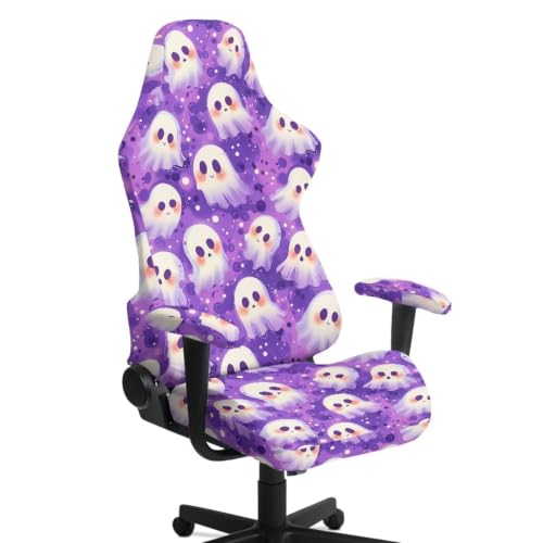 Cartoon Ghost Gaming Chair Cover Set with Armrest - Halloween Computer Chair Slipcovers (Set of 4) - Merkmak