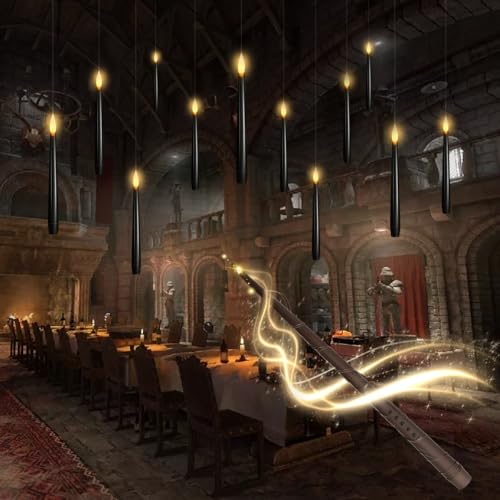 Black 12pcs Flameless Floating Candles with Wand Remote - Halloween & Christmas Decor