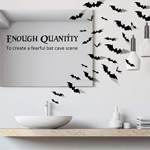 Halloween Bat Decorations Set of 60 – Realistic PVC Wall Decals for Party & Home Decor