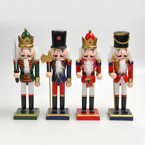 10 Inch Christmas Nutcracker Figures Set - Hand-Painted Wooden Holiday Decor - Variation: 10inch-bbbb