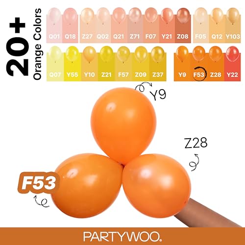 Orange Fall Color Balloons Set - 120pcs Burnt Orange Latex Party Supplies with Variation F53
