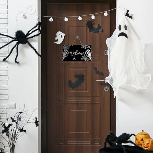 Halloween Skeleton Hands Front Door Sign - Gothic Welcome Decor