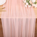 Peach Pink 10FT Chiffon Table Runner for Wedding & Party Decor - Boho Rustic Sheer Fabric