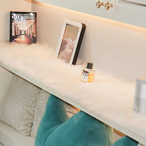 White Faux Fur Table Runner 11.8x59 Inch for Christmas Dining Decor - Snow White