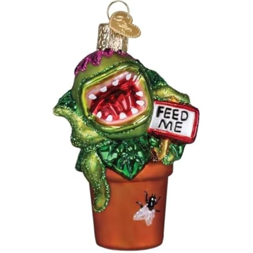 Venus Fly Trap Glass Christmas Ornament - Handcrafted Holiday Tree Decoration