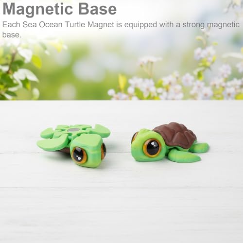 Refrigerator Magnets 2 Pack Articulated Turtle Models Flexible Joint Reptile Figurines